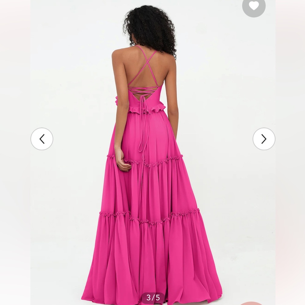 Empire Chiffon Tiered Skirt Max Bohemian Dresses-Fuchsia - Picture 2 of 5